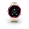 Image of Garmin Forerunner 570 (42mm) Raspberry aluminium met transparante bone/mango band - Premium smartwatch voor hardlopen met AMOLED-scherm