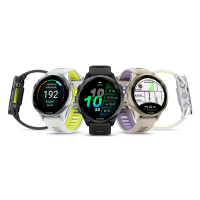 Garmin Forerunner 970 Soft Gold - Montre connectée haut de gamme pour la course à pied avec écran AMOLED