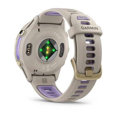 Garmin Forerunner 970 Soft Gold - Montre connectée haut de gamme pour la course à pied avec écran AMOLED
