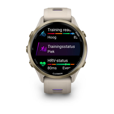Garmin Forerunner 970 Soft Gold - Montre connectée haut de gamme pour la course à pied avec écran AMOLED