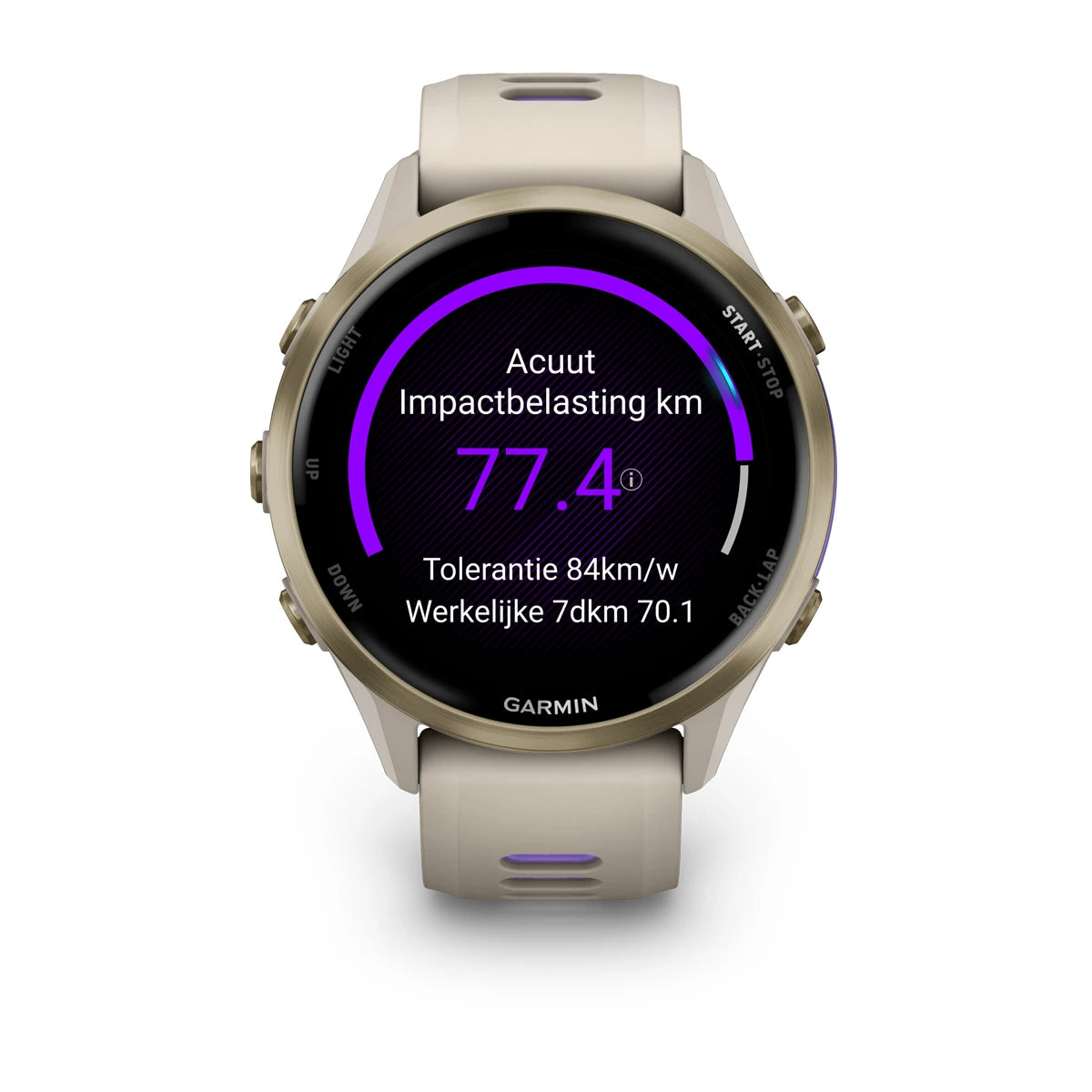 Garmin Forerunner 970 Soft Gold - Premium smartwatch voor hardlopen met AMOLED-scherm