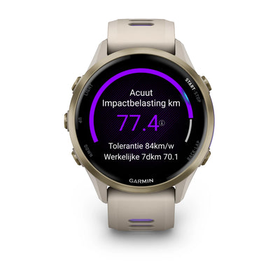 Garmin Forerunner 970 Soft Gold - Montre connectée haut de gamme pour la course à pied avec écran AMOLED
