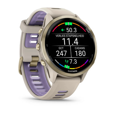 Garmin Forerunner 970 Soft Gold - Montre connectée haut de gamme pour la course à pied avec écran AMOLED