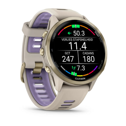 Garmin Forerunner 970 Soft Gold - Premium smartwatch voor hardlopen met AMOLED-scherm