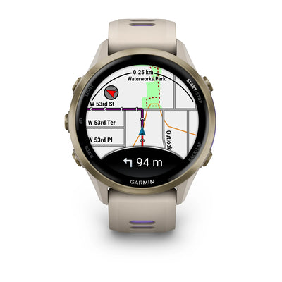Garmin Forerunner 970 Soft Gold - Montre connectée haut de gamme pour la course à pied avec écran AMOLED