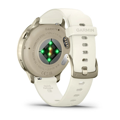 Garmin Venu 4 (41 mm) - Montre connectée hybride mode/sport - Or lunaire avec bracelet en silicone Bone