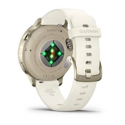 Garmin Venu 4 (41 mm) - Fashion/Sport Hybride Smartwatch - Lunar Gold met Bone siliconen bandje