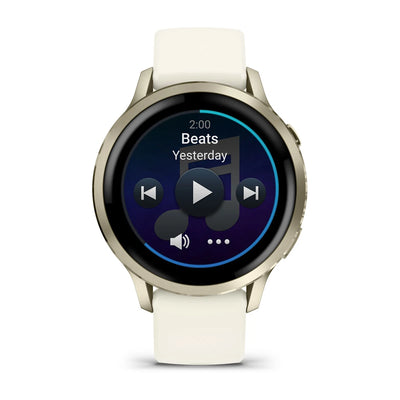 Garmin Venu 4 (41 mm) - Montre connectée hybride mode/sport - Or lunaire avec bracelet en silicone Bone