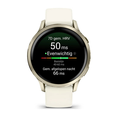 Garmin Venu 4 (41 mm) - Montre connectée hybride mode/sport - Or lunaire avec bracelet en silicone Bone