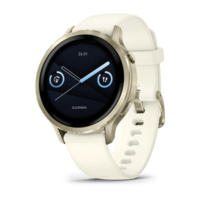 Garmin Venu 4 (41 mm) - Montre connectée hybride mode/sport - Or lunaire avec bracelet en silicone Bone