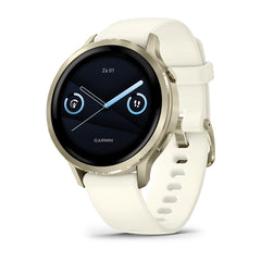 Garmin Venu 4 (41 mm) - Fashion/Sport Hybride Smartwatch - Lunar Gold met Bone siliconen bandje
