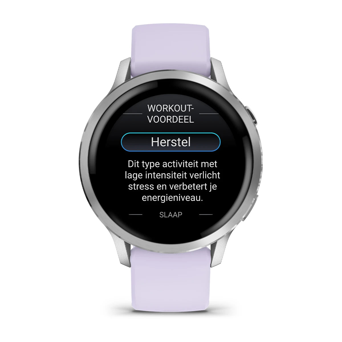 Garmin Venu 4 (41 mm) lila/paars/roze - Fashion/Sport Hybride Smartwatch - Zilver met Periwinkle siliconen band