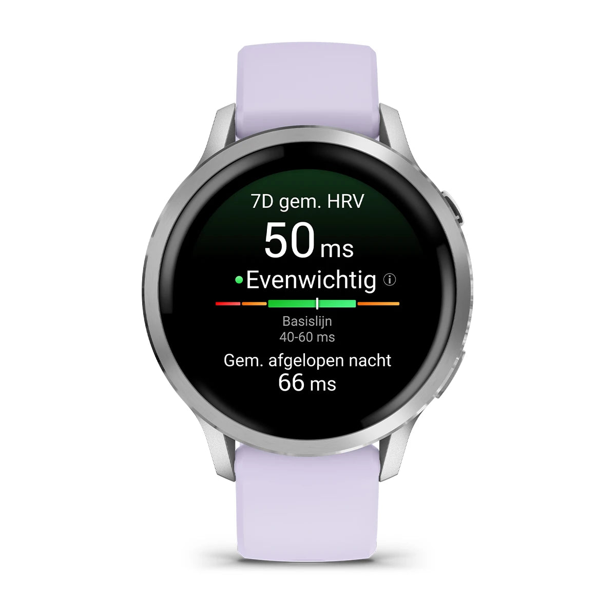 Garmin Venu 4 (41 mm) lila/paars/roze - Fashion/Sport Hybride Smartwatch - Zilver met Periwinkle siliconen band