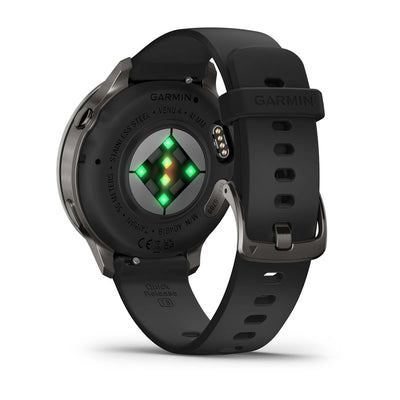 Garmin Venu 4 (41 mm) noir - Montre connectée hybride mode/sport - Ardoise avec bracelet en silicone noir