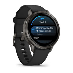Garmin Venu 4 (41 mm) zwart - Fashion/Sport Hybride Smartwatch - Slate met Zwarte siliconen band