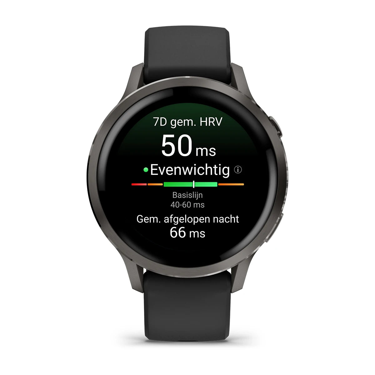 Garmin Venu 4 (41 mm) zwart - Fashion/Sport Hybride Smartwatch - Slate met Zwarte siliconen band