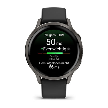 Garmin Venu 4 (41 mm) zwart - Fashion/Sport Hybride Smartwatch - Slate met Zwarte siliconen band
