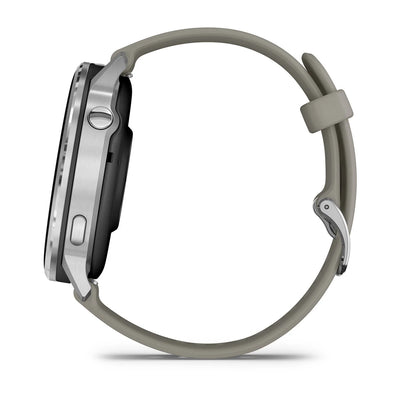 Garmin Venu 4 (45 mm) black - Fashion/Sport Hybrid Smartwatch - Silver with silver-gray silicone strap 