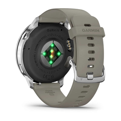 Garmin Venu 4 (45 mm) black - Fashion/Sport Hybrid Smartwatch - Silver with silver-gray silicone strap 