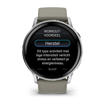 Garmin Venu 4 (45 mm) zwart - Fashion/Sport Hybride Smartwatch - Zilver met zilvergrijze siliconen band