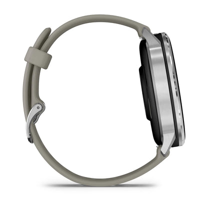 Garmin Venu 4 (45 mm) zwart - Fashion/Sport Hybride Smartwatch - Zilver met zilvergrijze siliconen band