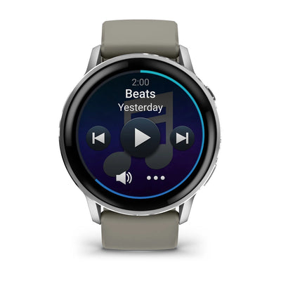 Garmin Venu 4 (45 mm) black - Fashion/Sport Hybrid Smartwatch - Silver with silver-gray silicone strap 