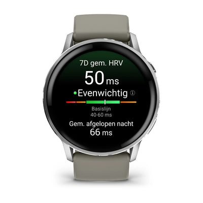 Garmin Venu 4 (45 mm) black - Fashion/Sport Hybrid Smartwatch - Silver with silver-gray silicone strap 
