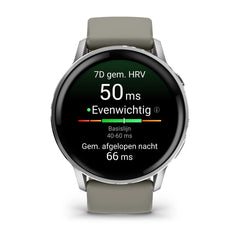 Garmin Venu 4 (45 mm) zwart - Fashion/Sport Hybride Smartwatch - Zilver met zilvergrijze siliconen band