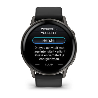 Garmin Venu 4 (45 mm) noir - Montre connectée hybride mode/sport - Ardoise avec bracelet en silicone noir