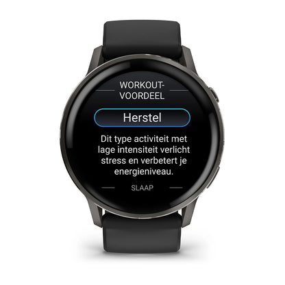 Garmin Venu 4 (45 mm) zwart - Fashion/Sport Hybride Smartwatch - Slate met Zwarte siliconen band