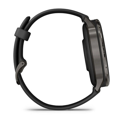 Garmin Venu 4 (45 mm) noir - Montre connectée hybride mode/sport - Ardoise avec bracelet en silicone noir