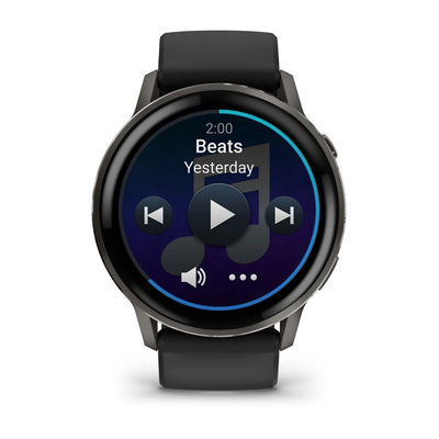 Garmin Venu 4 (45 mm) noir - Montre connectée hybride mode/sport - Ardoise avec bracelet en silicone noir