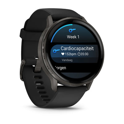 Garmin Venu 4 (45 mm) noir - Montre connectée hybride mode/sport - Ardoise avec bracelet en silicone noir