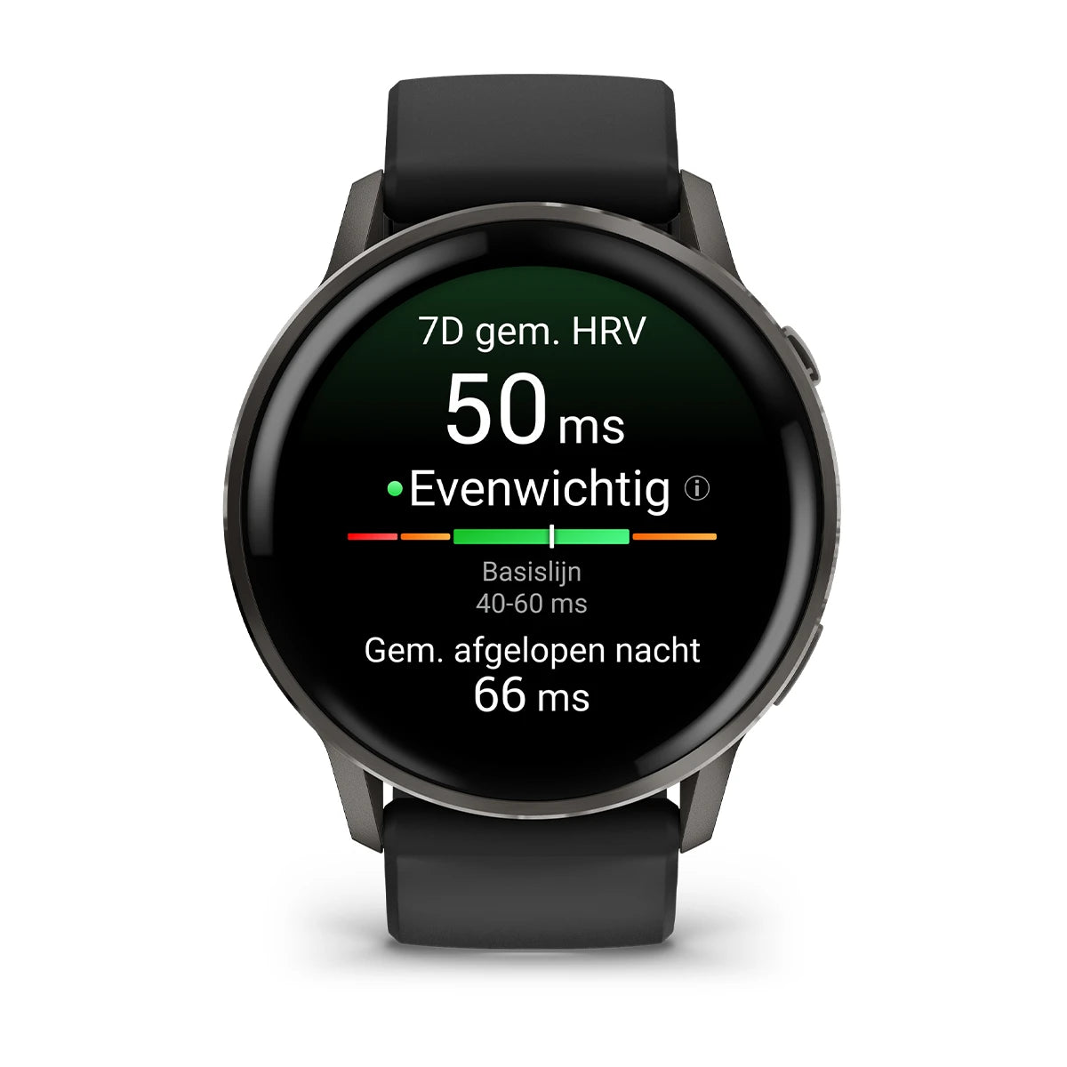 Garmin Venu 4 (45 mm) zwart - Fashion/Sport Hybride Smartwatch - Slate met Zwarte siliconen band