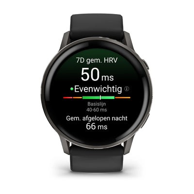 Garmin Venu 4 (45 mm) noir - Montre connectée hybride mode/sport - Ardoise avec bracelet en silicone noir