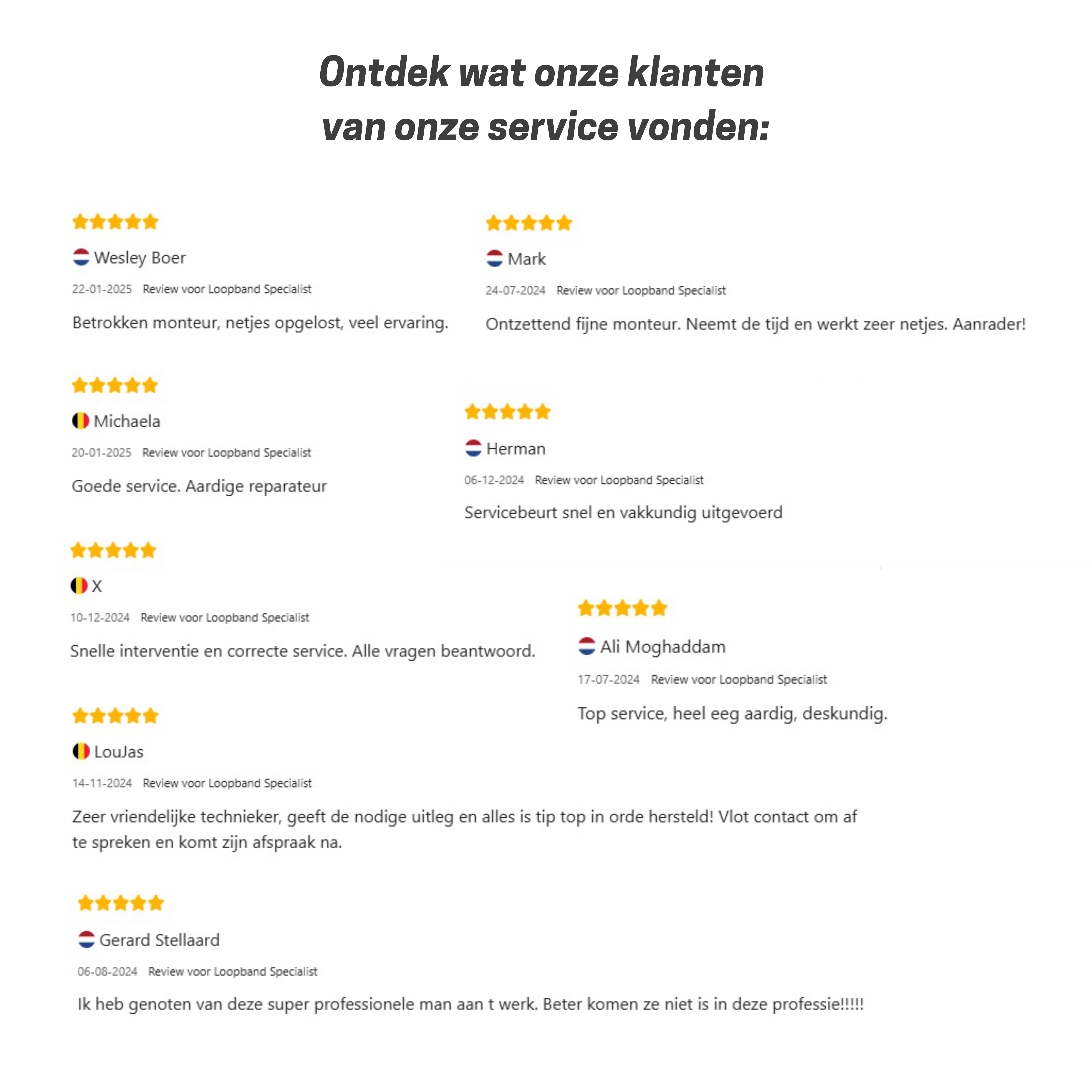 Loopband reparatiebezoek