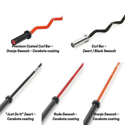 Nike Strength Coated Premium Barbell - 20 kg / Zwart "Just Do It"