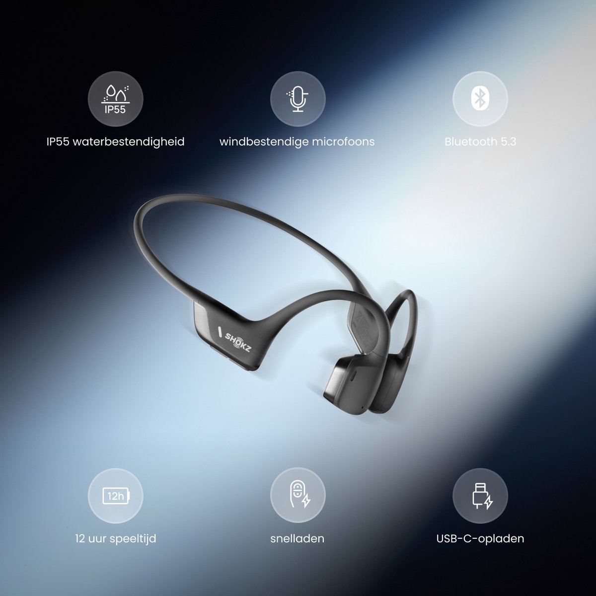 Shokz OpenRun Pro 2 Black - Draadloze in-ear sportkoptelefoon