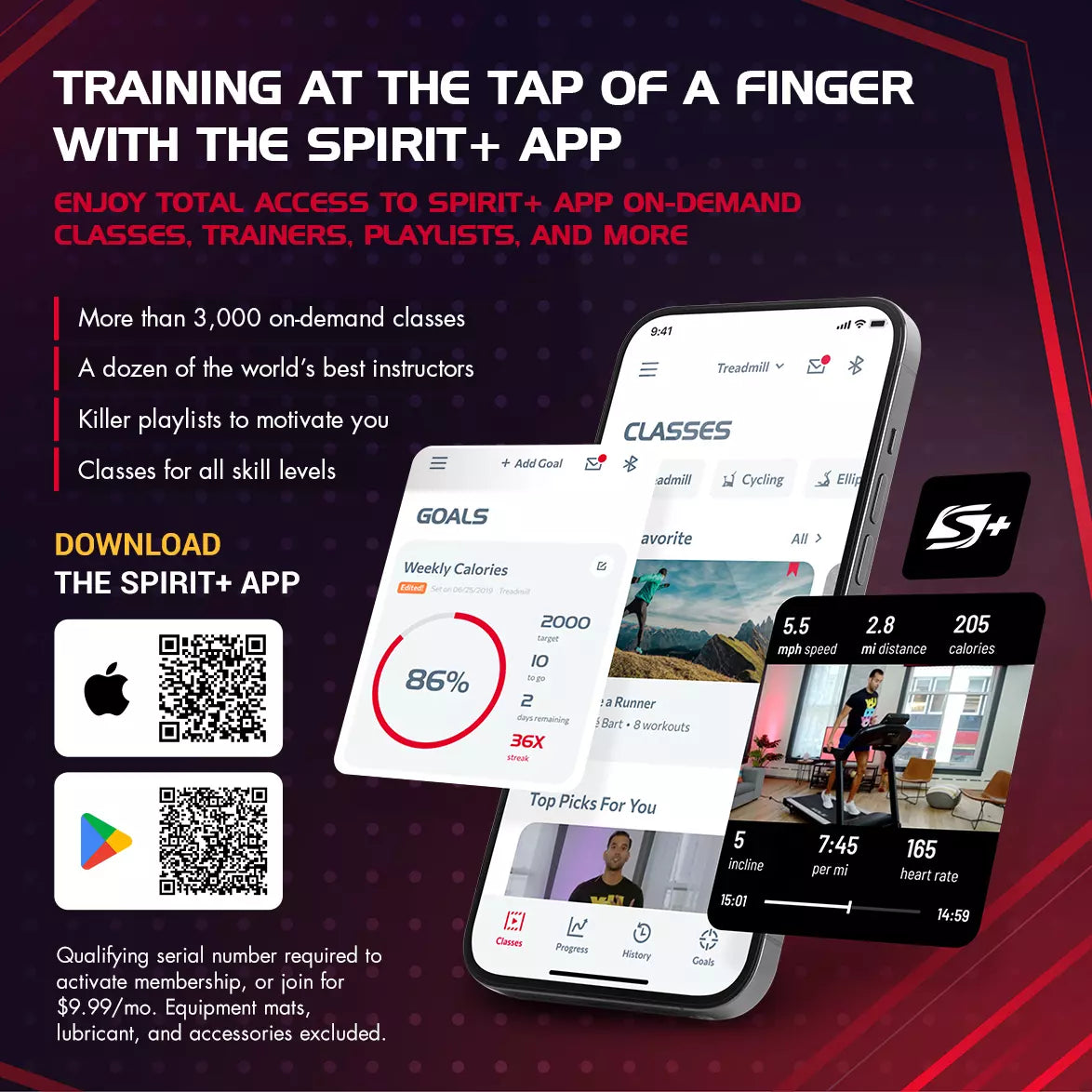 Spirit Fitness XT285 loopband met verlengde handsteunen (nieuwste model)