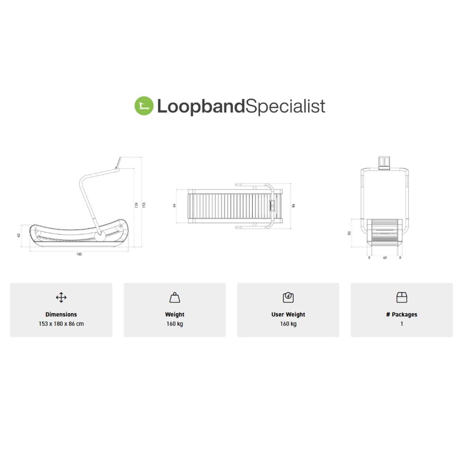 NOHRD SprintBok Pro Zwart motorloze houten loopband - Gebeitst eikenhout - gratis installatie