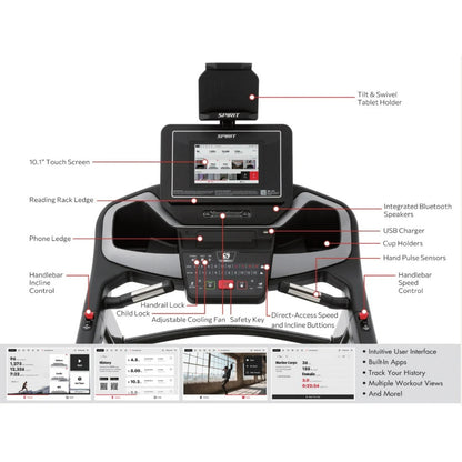 Spirit Fitness XT485ENT loopband met touchscreen entertainment console (nieuwste model)